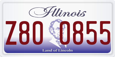 IL license plate Z800855