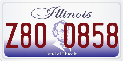 IL license plate Z800858