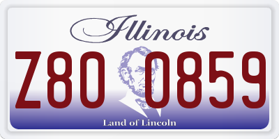 IL license plate Z800859