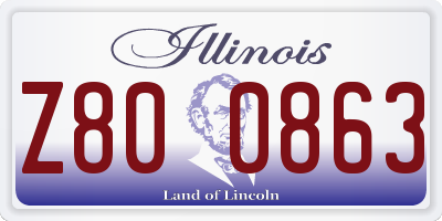 IL license plate Z800863