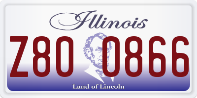 IL license plate Z800866