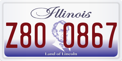 IL license plate Z800867