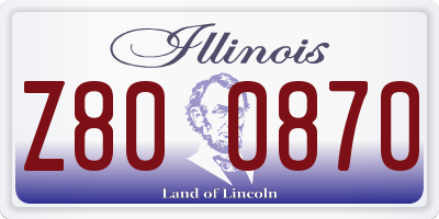 IL license plate Z800870