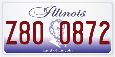 IL license plate Z800872