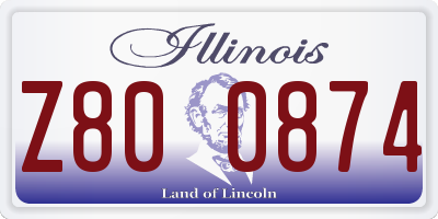 IL license plate Z800874