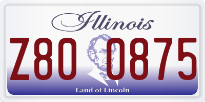 IL license plate Z800875
