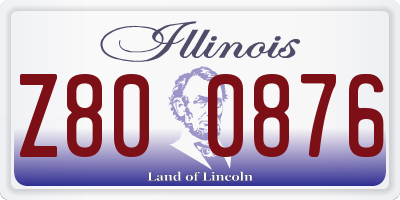IL license plate Z800876