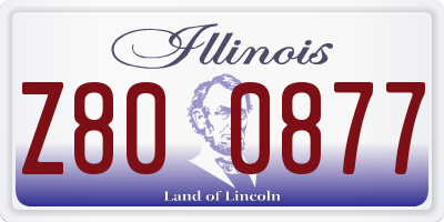 IL license plate Z800877