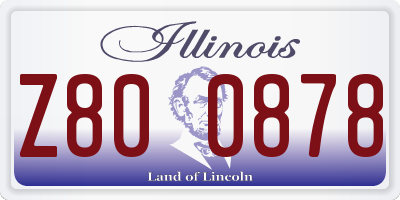 IL license plate Z800878