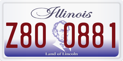 IL license plate Z800881