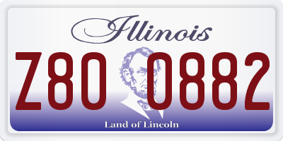 IL license plate Z800882