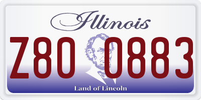 IL license plate Z800883