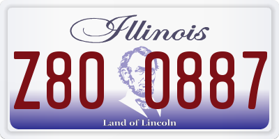 IL license plate Z800887