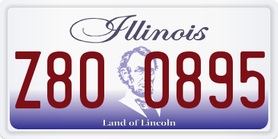 IL license plate Z800895