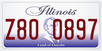 IL license plate Z800897