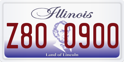 IL license plate Z800900
