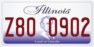 IL license plate Z800902