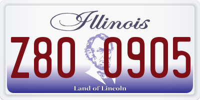 IL license plate Z800905