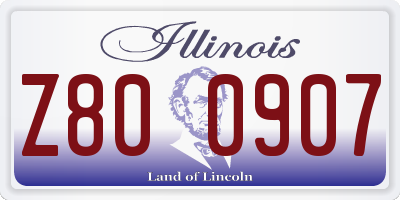 IL license plate Z800907