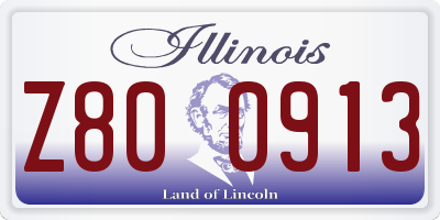 IL license plate Z800913