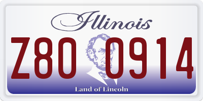 IL license plate Z800914