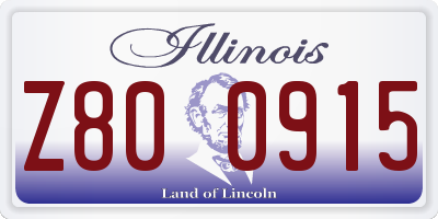 IL license plate Z800915