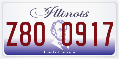 IL license plate Z800917