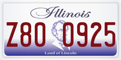 IL license plate Z800925