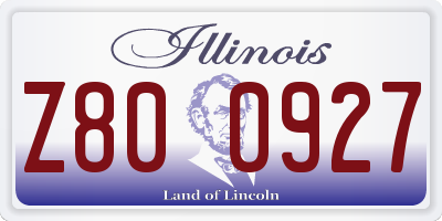 IL license plate Z800927