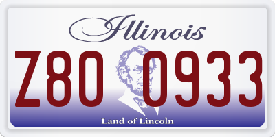 IL license plate Z800933