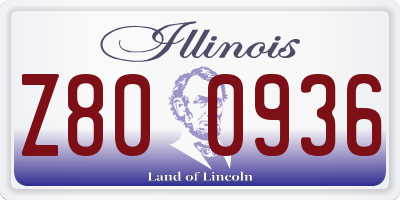 IL license plate Z800936
