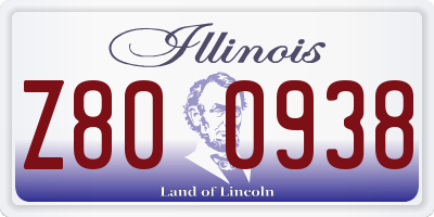 IL license plate Z800938