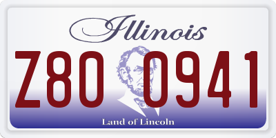 IL license plate Z800941