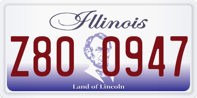 IL license plate Z800947