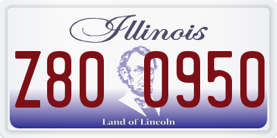 IL license plate Z800950
