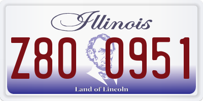 IL license plate Z800951