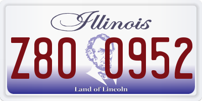 IL license plate Z800952