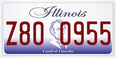 IL license plate Z800955