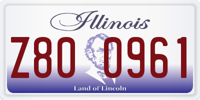 IL license plate Z800961