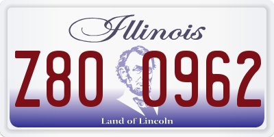 IL license plate Z800962