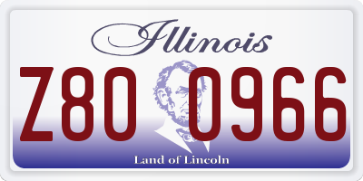 IL license plate Z800966