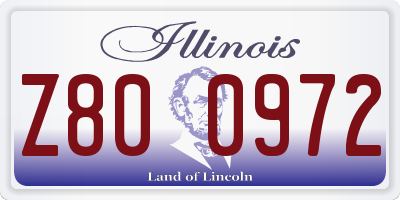 IL license plate Z800972