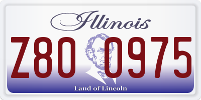 IL license plate Z800975