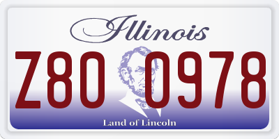 IL license plate Z800978