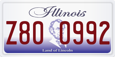 IL license plate Z800992
