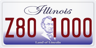 IL license plate Z801000