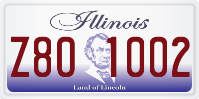IL license plate Z801002