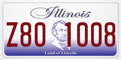 IL license plate Z801008
