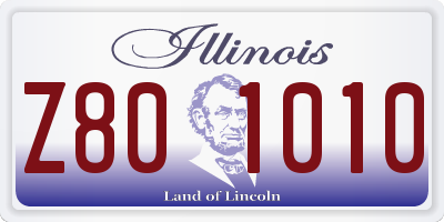 IL license plate Z801010