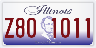 IL license plate Z801011